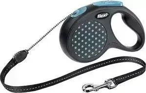 Рулетка Flexi Design S трос 5м синяя для собак до 12кг