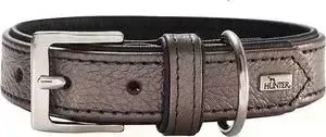 Ошейник Hunter Collar Capri Pearl 45 (33-39см) натуральная кожа коричневый перламутр/черный для собак
