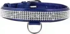 Ошейник CoLLaR Brilliance из лаковой кожи двойной с украшением "полотно стразы" ширина 25мм длина 38-49см синий для собак (31502/315012): характерис