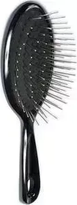 Щетка 1 All Systems Pin Brush Small овальная малая с пластиковой ручкой зубцы 27мм для средней и длинной шерсти животных (черная)