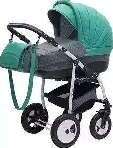 Коляска 2 в 1 Polmobil 2 в 1 PORTO LUX 06 зеленый-серый
