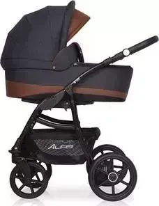 Коляска 2 в 1 Riko Basic 2 в 1 ALFA Ecco 03 графит-кирпичный