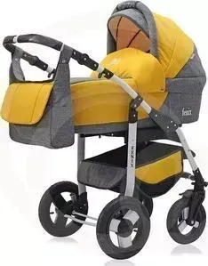 Коляска 2 в 1 Bart Plast 2 в 1 FENIX LEN 07 серый-желтый