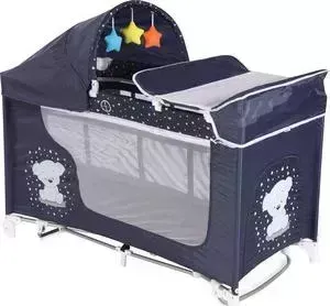Манеж Lorelli Moonlight 2 Rocker Синий Dark Blue Teddy 1832