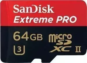 Карта памяти SANDISK microSDXC 64GB Extreme Pro 275MB/s UHS-II U3 Class 10 + USB 3.0 Reader (SDSQXPJ-064G-GN6M3)