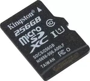 Карта памяти KINGSTON 256GB microSDXC Class 10 UHS-I U1 Canvas Select 80MB/s (SDCS/256GBSP)