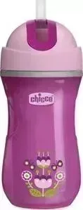 Поильник CHICCO Sport Cup с трубочкой 266мл с 14месяцев Розовый