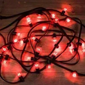 Гирлянда Neon-Night Galaxy Bulb String 10м, черный каучук, 30*6 КРАСНЫЕ, IP65