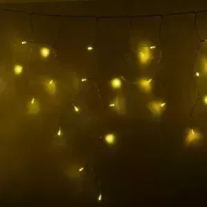 Светодиодная бахрома Neon-Night желтая, 4,8 х 0,6 м, прозрачный провод, 230 В, 176 LED