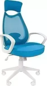Кресло офисное CHAIRMAN 840 белый пластик TW43/TW-34 голубой