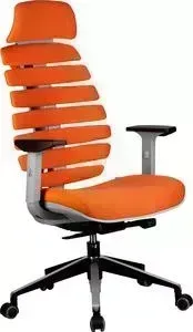 Кресло офисное Riva Chair RCH Shark серый пластик, ткань оранжевая (26-29)
