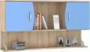 Шкаф Моби навесной Ника 415 бук песочный/капри синий
