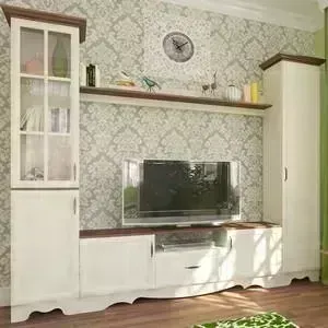 Гостиная АТЛАНТ Стенка Латте 2 бодега светлый, орех донской.