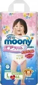 Трусики для девочек MOONY MAN L (9-14 кг) 44 шт 4903111-184521