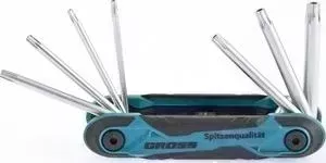 Набор ключей GROSS имбусовых Tamper-Torx TT10-TT40 CrV складные 7шт (16413)