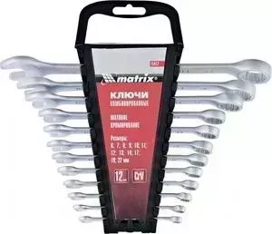 Набор ключей MATRIX комбинированных 6-22 мм 12шт CrV (15412)