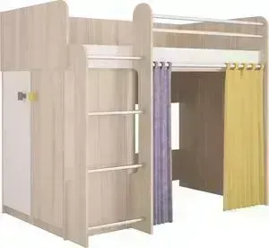 Кровать Комфорт S -чердак Агнешка м7 туя/белая лиственница /lounge 17/lounge 26