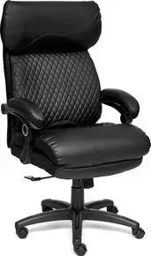 Кресло офисное TetChair CHIEF кож/зам/ткань, черный/черный стеганный/черный 36-6/36-6/11