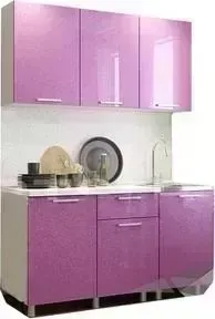 Кухонный гарнитур BTS Сирень блестки 1,5 м