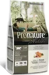 Сухой корм Pronature Holistic Adult Cat Indoor Turkey Cranberries Formula с индейкой и клюквой для кошек живущих в помещении 5,44кг (102.2028): характ