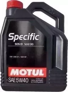 Моторное масло MOTUL Specific 502 00 / 505 00 / 505 01 5W-40 5 л