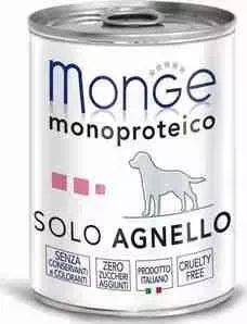 Консервы Monge Dog Monoproteico Solo Pate Lamb паштет из ягненка для собак 400г