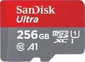 Карта памяти SANDISK Ultra Android microSDXC 256GB + SD Adapter 100MB/s A1 Class 10 UHS-I (SDSQUAR-256G-GN6MA)