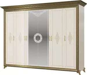 Шкаф Мэри 6-ти дверный Версаль СВ-02 без короны № 3 слоновая кость