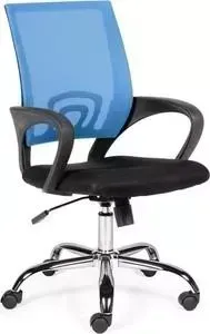 Кресло офисное NORDEN Спринг blue-black база хром/синяя сетка/черная ткань