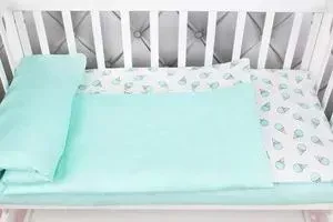 Комплект в кроватку AmaroBaby в 3 предмета BABY BOOM (Мороженки/мята, бязь)
