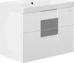 Тумба с раковиной EDELFORM с Гласс 80x45,5 белая (35793, FST80SLWB01)