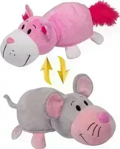Мягкая игрушка 1TOY Вывернушка 35 см 2в1 Розовый кот-Мышка (Т10928)
