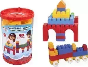 Конструктор PILSAN Jumbo 40 деталей в ведре (03-216)