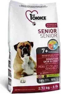 Сухой корм 1-ST CHOICE Senior Sensitive Skin Lamb FishRice с ягненком рыбой и рисом для пожилых собак с чувствительной кожей и шерстью 2,72кг(102.330)