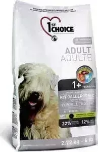 Сухой корм 1-ST CHOICE Adult Dog Hypoallergenic Potatoes Duck Formula с уткой и картофелем для собак с чувствительным ЖКТ 2,72кг (102.323): характерис