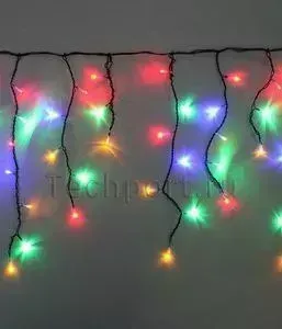 Светодиодная бахрома Light цветная 3,1x0,5 чёрный провод