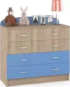 Комод Моби Ника 441 бук песочный/капри синий