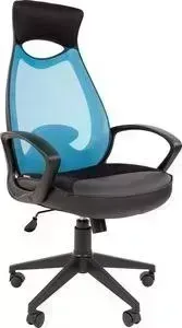 Кресло офисное CHAIRMAN 840 черный пластик TW-34 голубой