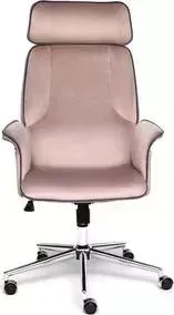 Кресло офисное TetChair Charm велюр розовый/серый T14/T18
