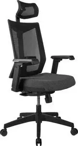 Кресло офисное Riva Chair RCH T27H серая ткань (STI-01) черная сетка BTC-01
