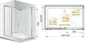Душевой уголок CEZARES Premier Soft 130x90 хром, прозрачный (PREMIER-SOFT-W-AH-1-130/90-C-Cr-IV)