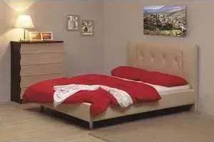 Кровать ОЛМЕКО Треви-1 160х200 бежевый кожзам