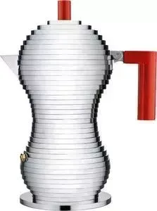 Гейзерная кофеварка 150 мл Alessi Pulcina красная