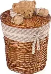 Корзина Natural House бельевая "Медвежонок", Д370 Ш370 В400, коричневый