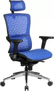 Кресло офисное Riva Chair RCH A8 пластик черный/сетка синяя