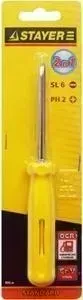 Отвертка STAYER Standard 2-в-1 PH №2/SL 6 мм, 85 мм (2515_z01)