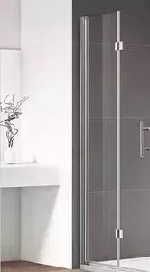 Дверное полотно CEZARES ECO-O-50/50-C-Cr профиль хром, стекло прозрачное