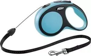 Рулетка Flexi New Comfort S трос 8м синяя для собак до 12кг