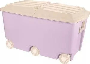 Ящик для игрушек БЫТПЛАСТ на колесах, 66,5 л, размер 685х395х385 мм розовый