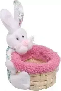 Корзина Natural House стеллажная "Зайчик розовый", Д100 Ш80 В60, бежевый